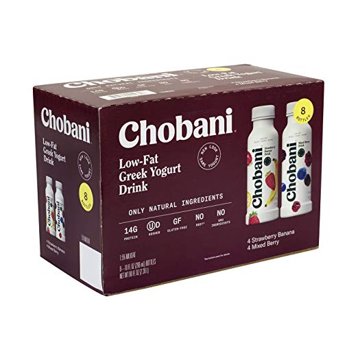 Chobani Low Fat Greek Yogurt Drink, Variety Pack, 10 oz, 8 ct | My